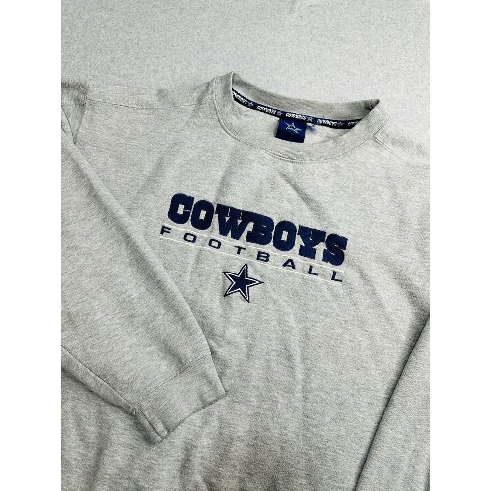 VINTAGE Dallas Cowboys Sweater Adult Extra Large Gray Blue NFL Football Y2K Mens